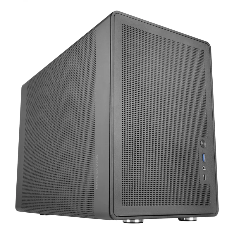 PC Mini Tower korpusas TACENS Mars Gaming MC-XPRO — Mini-ITX/Micro-ATX, SFX maitinimo šaltinio palaikymas, tinklelis, juodas, 120 mm ventiliatoriai
