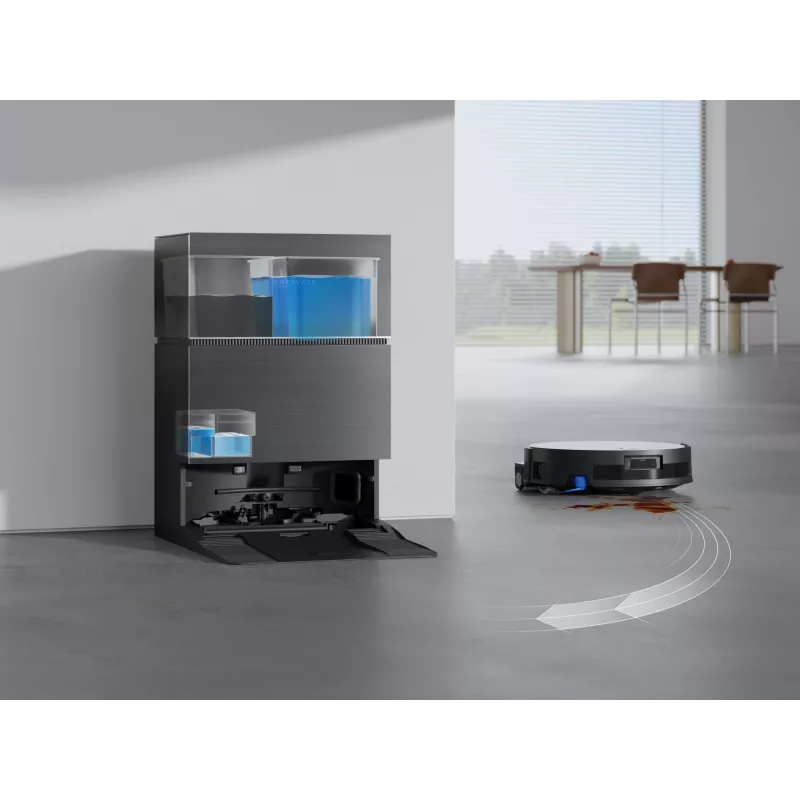Robotinis dulkių siurblys ir šluostė Ecovacs Deebot X11 Pro Omni – juodas, Li‑Ion 6400 mAh, 206 min veikimo laikas, 0,22 L dulkių talpa, bazinė stotis 2,5 L