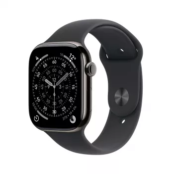 Išmanusis laikrodis Apple Watch Series 11 GPS + Cellular 46mm Slate Titanium korpusas Juoda Sport juosta S/M