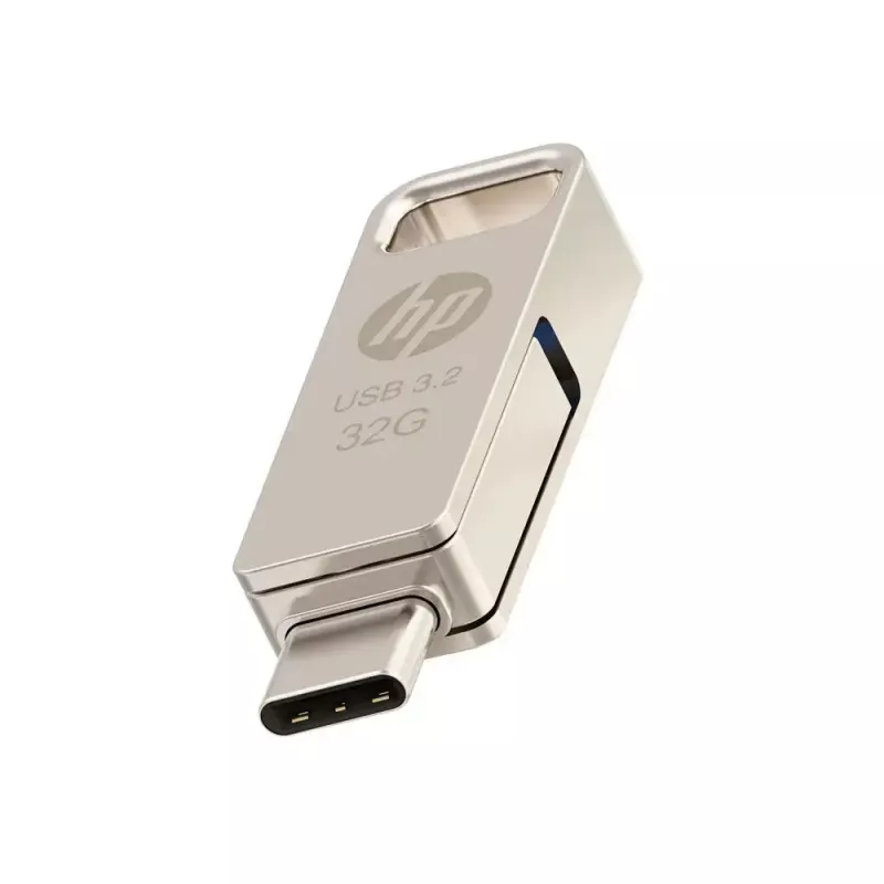 USB atmintinė HP x206C 32 GB, USB Type-A / Type-C, USB 3.2 Gen 1, sukama, sidabrinė
