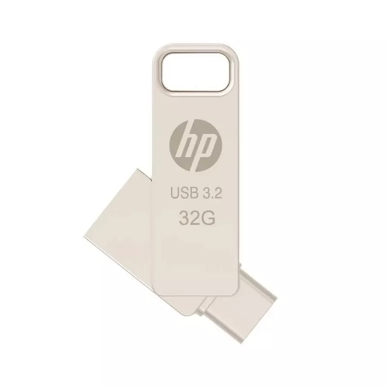 USB atmintinė HP x206C 32 GB, USB Type-A / Type-C, USB 3.2 Gen 1, sukama, sidabrinė