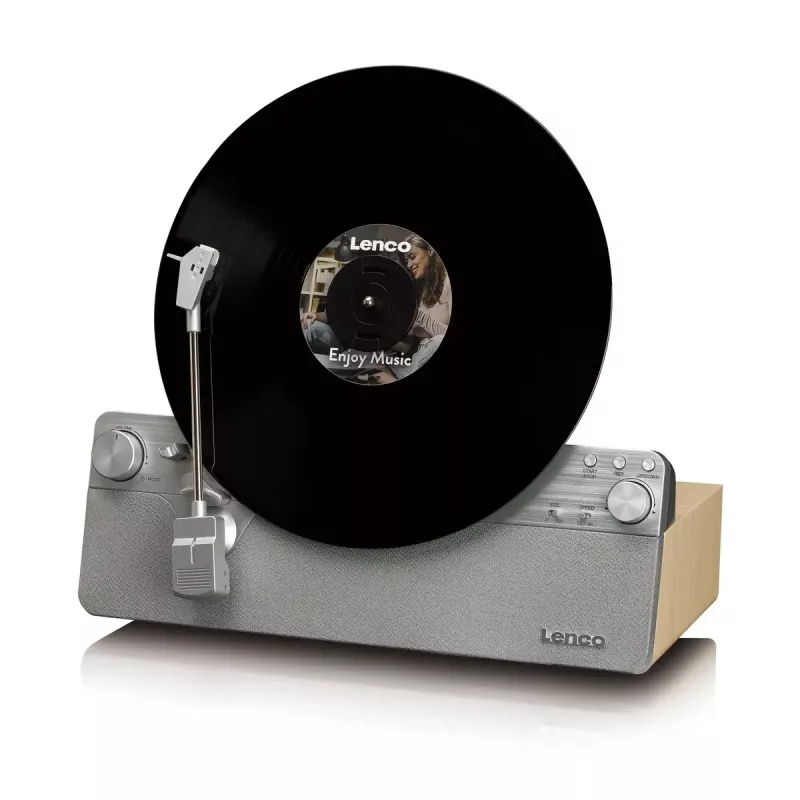 Patefonas Lenco LSA-071SI, pilnai automatinis, pilka spalva, Bluetooth, 3,5 mm, 10 W