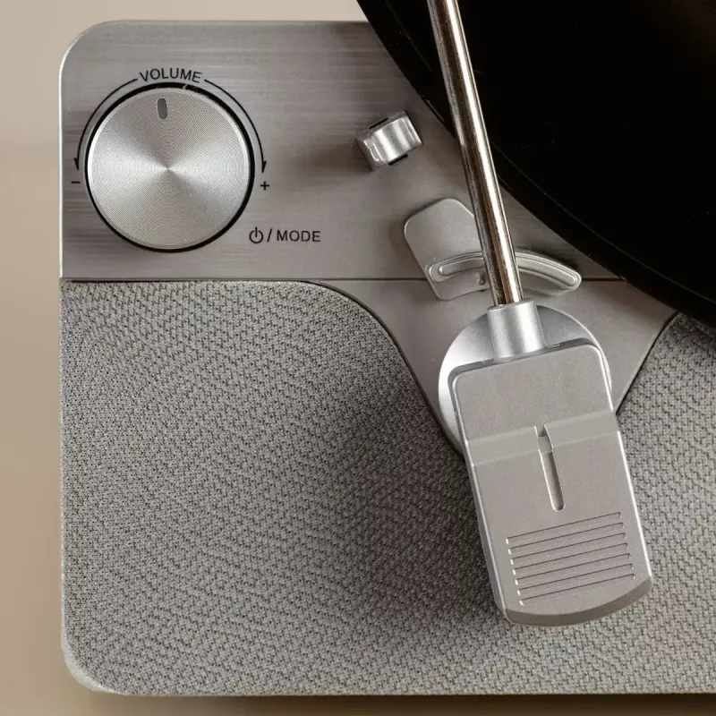Patefonas Lenco LSA-071SI, pilnai automatinis, pilka spalva, Bluetooth, 3,5 mm, 10 W