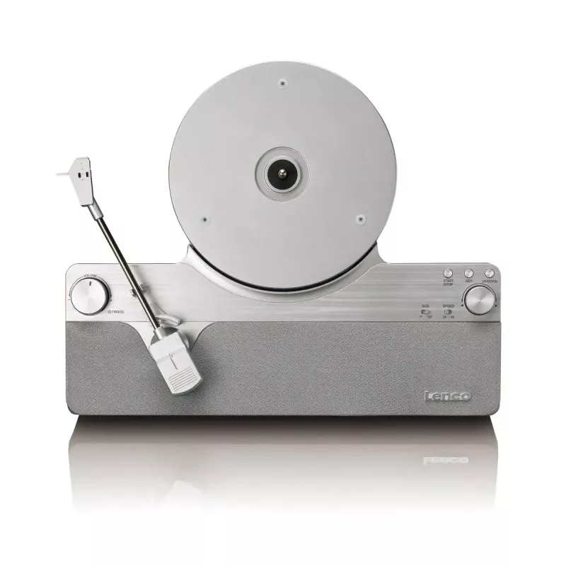 Patefonas Lenco LSA-071SI, pilnai automatinis, pilka spalva, Bluetooth, 3,5 mm, 10 W