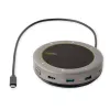 „StarTech.com“ USB-C garsiakalbio ir dokų stotelė su mikrofono funkcija, mini nešiojamas konferencinis garsiakalbis ir garso dokas, USB-C į VGA/4K HDMI, 2x USB-A šakotuvas, mikrofonas/garsiakalbis, skirta „Teams“/„Zoom“/programiniams telefonams