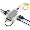 Techly IUSB32C-HUB6HPDI USB 3.2 Gen 1 Type-C stotelė su HDMI, RJ-45, USB-A ir USB-C, 5000 Mbit/s, aliuminis