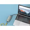 Techly IUSB32C-HUB6HPDI USB 3.2 Gen 1 Type-C stotelė su HDMI, RJ-45, USB-A ir USB-C, 5000 Mbit/s, aliuminis