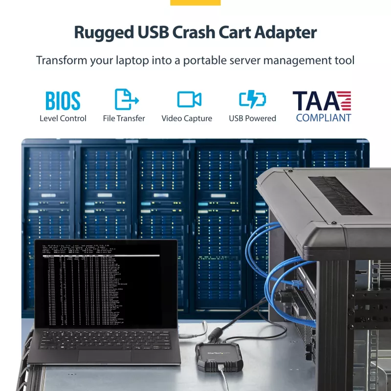 StarTech.com Nešiojamojo kompiuterio į serverį KVM konsolė su tvirtu korpusu