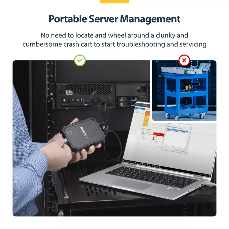 StarTech.com Nešiojamojo kompiuterio į serverį KVM konsolė su tvirtu korpusu