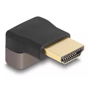 DeLOCK HDMI adapteris vyriškas į moterišką 90° kampu į viršų 8K 60 Hz pilkas metalinis