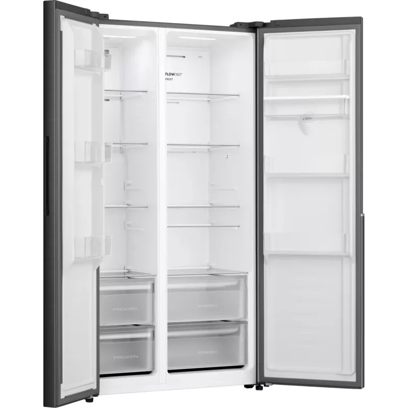 Gorenje Šaldytuvas Šaldiklis Side by Side NRS917E41BXWD, Laisvai Pastatomas, Amerikietiškos Durys, Juodas, 2 Durys, Liečiamas, LED