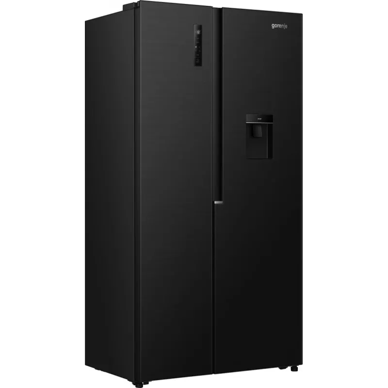 Gorenje Šaldytuvas Šaldiklis Side by Side NRS917E41BXWD, Laisvai Pastatomas, Amerikietiškos Durys, Juodas, 2 Durys, Liečiamas, LED