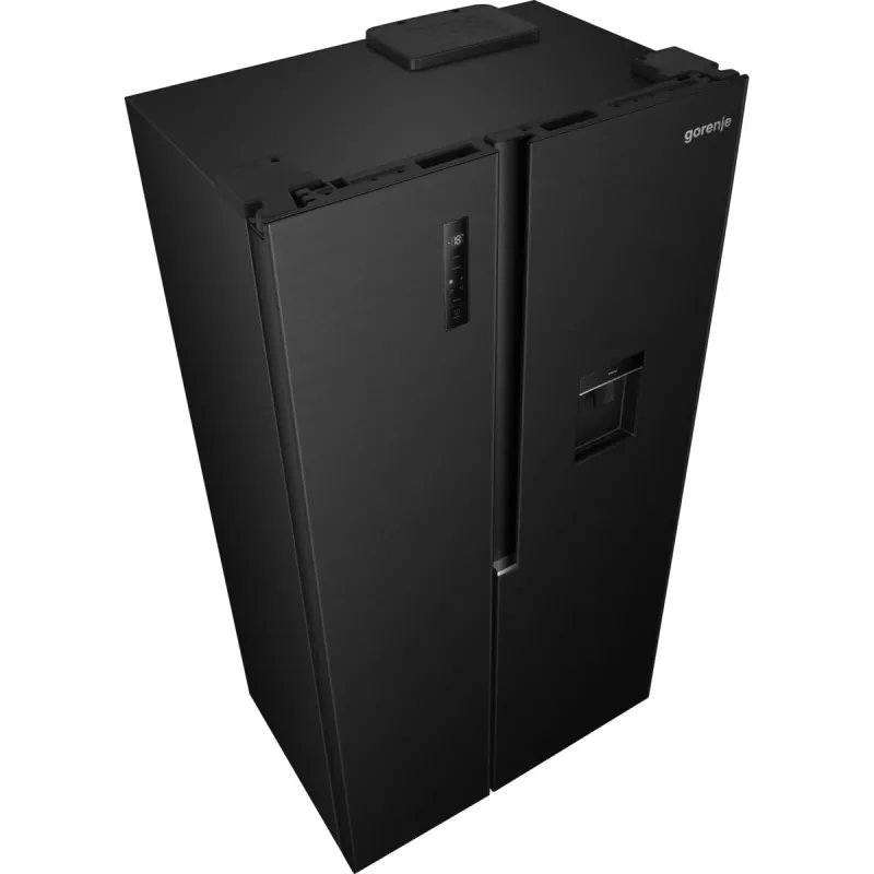 Gorenje Šaldytuvas Šaldiklis Side by Side NRS917E41BXWD, Laisvai Pastatomas, Amerikietiškos Durys, Juodas, 2 Durys, Liečiamas, LED