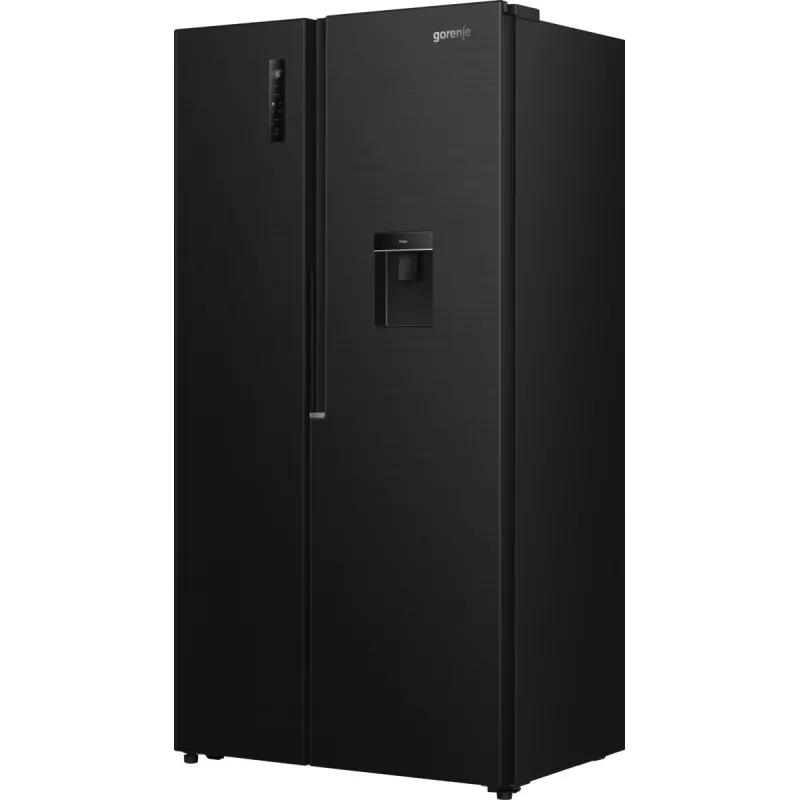 Gorenje Šaldytuvas Šaldiklis Side by Side NRS917E41BXWD, Laisvai Pastatomas, Amerikietiškos Durys, Juodas, 2 Durys, Liečiamas, LED