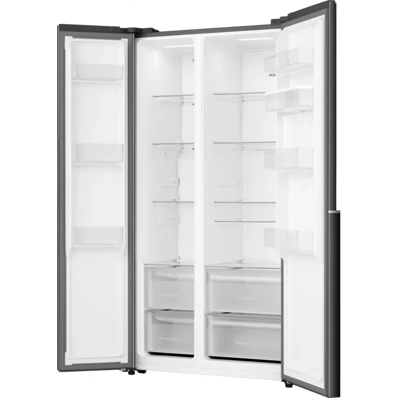 Gorenje Šaldytuvas Šaldiklis Side by Side NRS917E41BXWD, Laisvai Pastatomas, Amerikietiškos Durys, Juodas, 2 Durys, Liečiamas, LED
