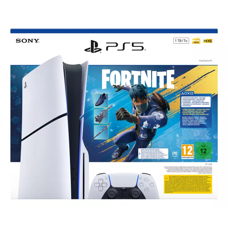 Sony PlayStation 5 – Fortnite Flowering Chaos rinkinys 1 TB Wi-Fi juoda, balta