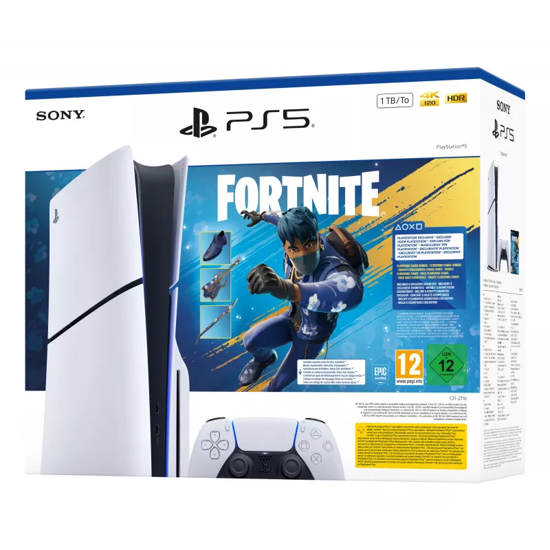 Sony PlayStation 5 – Fortnite Flowering Chaos rinkinys 1 TB Wi-Fi juoda, balta