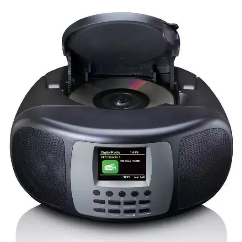 Nešiojamas DAB+/FM radijas Lenco SCD-860 su Bluetooth, CD grotuvu, 2,4 colio TFT ekranu, 2×2W, AUX, baterija/maitinimas