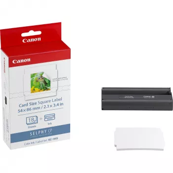 Canon KC-18IS spalvoto rašalo ir lipdukų popieriaus rinkinys, 18 lapų (54 x 86 mm)