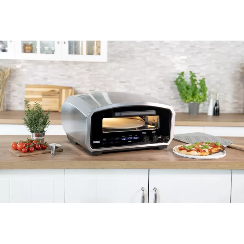 Unold Pizzaofen Enzo 68916 – elektrinė picos krosnelė, 1 pica, 2100 W, nerūdijantis plienas