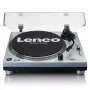 Patefonas Lenco L-3809ME su tiesiogine pavara, rankinis, USB-A, metalinis mėlynas