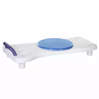 Vonios suoliukas ActionMed LW400AM 2-in-1 su pasukamu diskeliu, baltas, atsparus drėgmei, ergonomiška sėdynė, pakabinimo anga