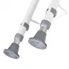 Sieninė sulankstoma dušo kėdė ActionMed KP600AM – balta, ergonomiška sėdynė, reguliuojamos neslystančios kojelės, 3 kg