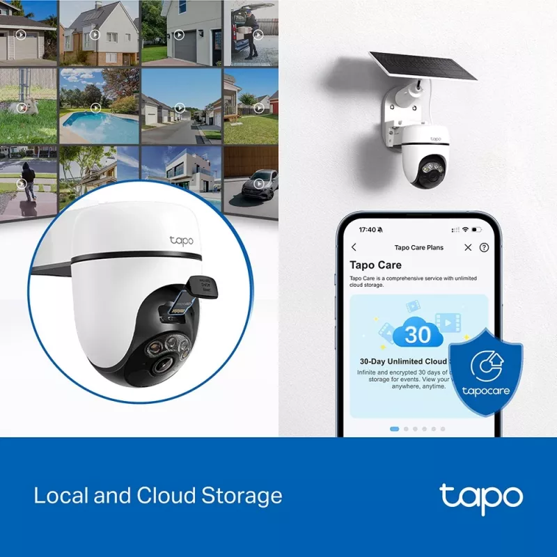 TP-Link Tapo C610 KIT Saulės energija varoma apsaugos kamera su 360° vaizdu