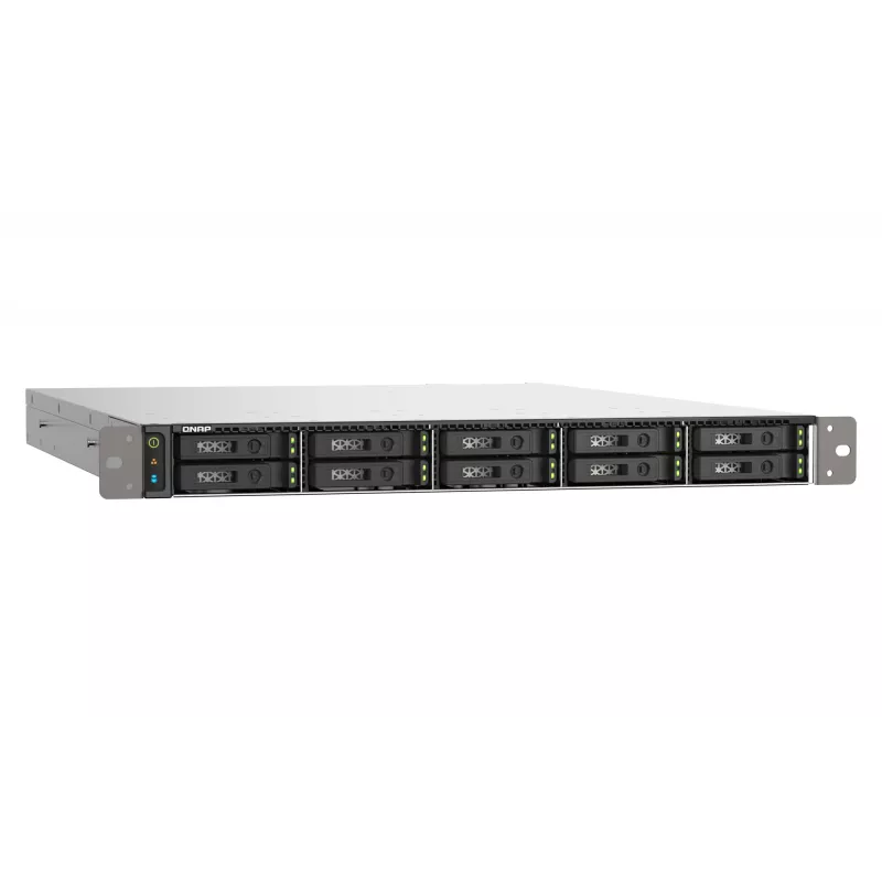 QNAP TS-h1090FU NAS stelažinis (1U) EPYC 7302P 128 GB DDR4 0 TB QuTS hero Juoda, Pilka