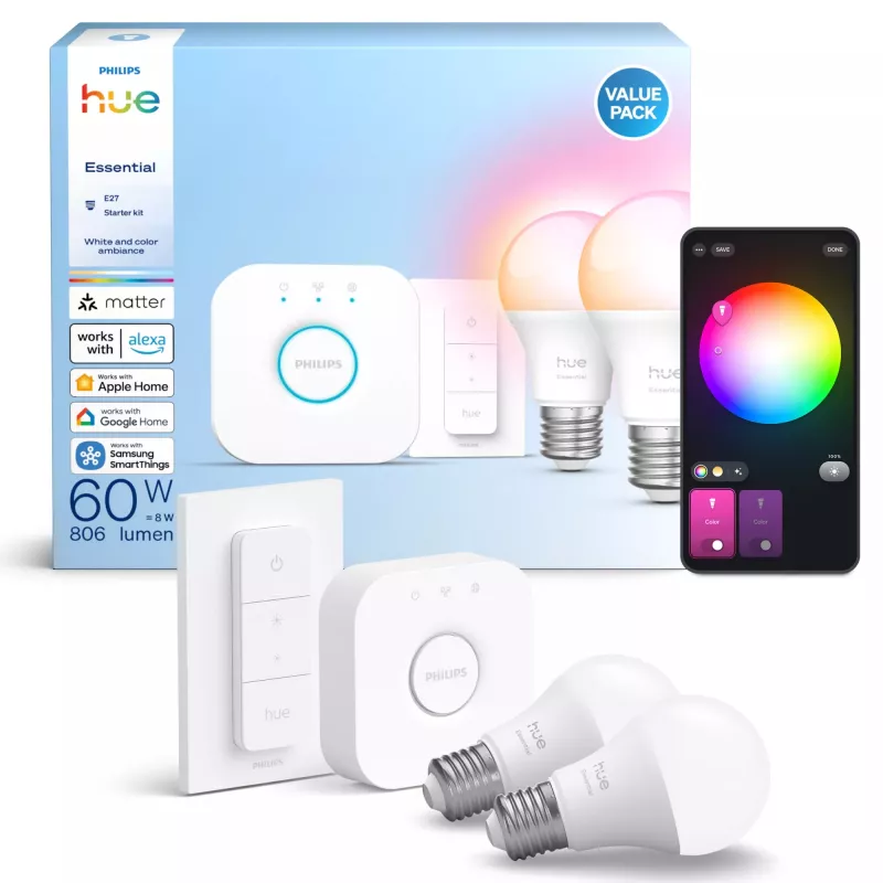 Philips Hue White and colour ambience E27 Bluetooth 8 W, 111 mm, 6 cm skersmens LED lemputė (2 vnt. pakuotė)
