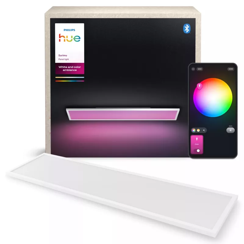 Philips Surimu Smart LED lubinis šviestuvas, 1200×300×48 mm, 40 W, 220–240 V, baltas