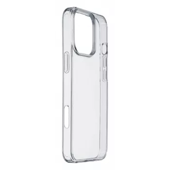 Cellularline Clear Protect - kietas dėklas iPhone 16 Pro Max su guminiais kraštais