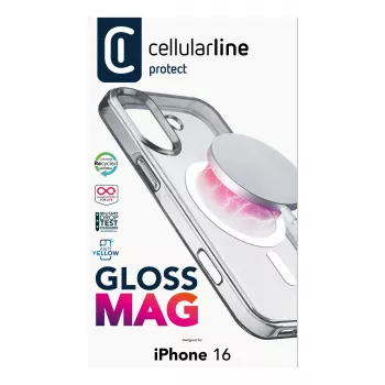Cellularline Gloss Mag - Magnetinis dėklas, skirtas iPhone 16, suderinamas su MagSafe įkrovimu