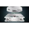 140 mm ventiliatorius Arctic Freezer P14 Pro Reverse A-RGB (baltas) — 166,5 m³/h, 5,1 mmH₂O, FDB, PWM, kabelio daliklis