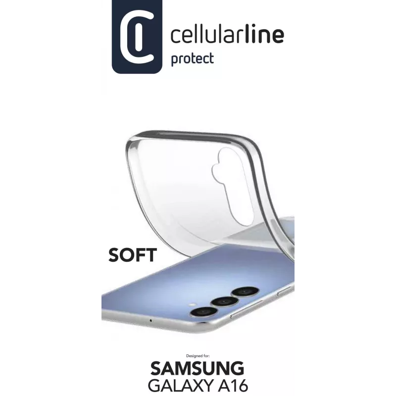 Cellularline Soft - Samsung Galaxy A16 minkštas guminis dėklas, permatomas