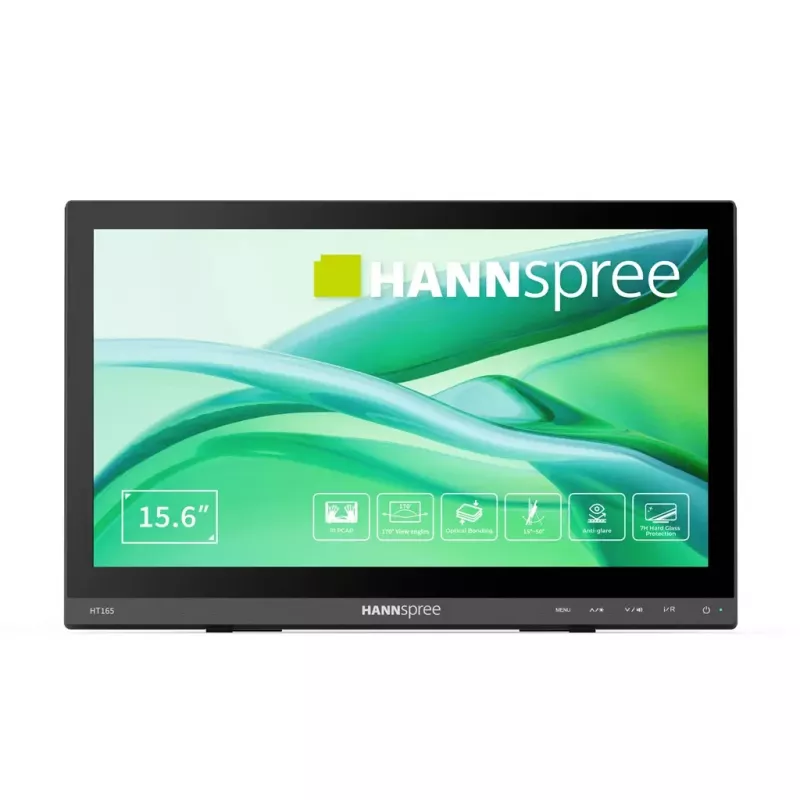 HANNspree HT165HPB 15,6 col. (39,6 cm) Full HD IPS LCD liečiamasis monitorius 1920×1080, 15 ms, VESA, garsiakalbiai, juodas