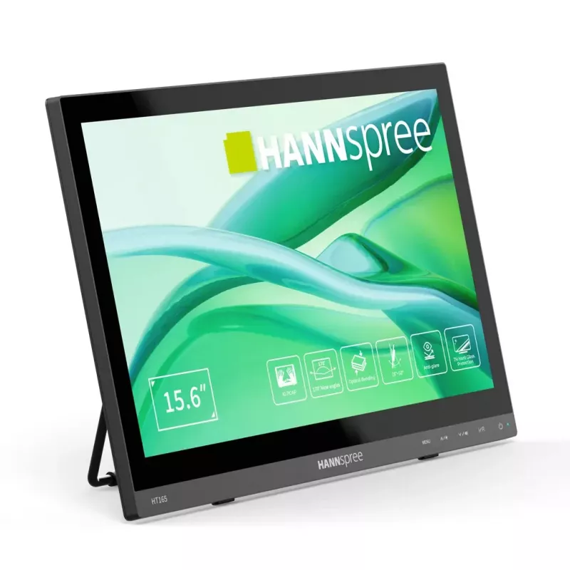 HANNspree HT165HPB 15,6 col. (39,6 cm) Full HD IPS LCD liečiamasis monitorius 1920×1080, 15 ms, VESA, garsiakalbiai, juodas