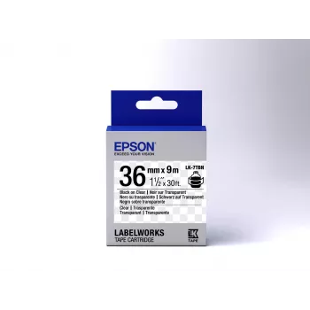 Epson etikečių kasetė permatoma LK-7TBN juoda/permatoma 36mm (9m)