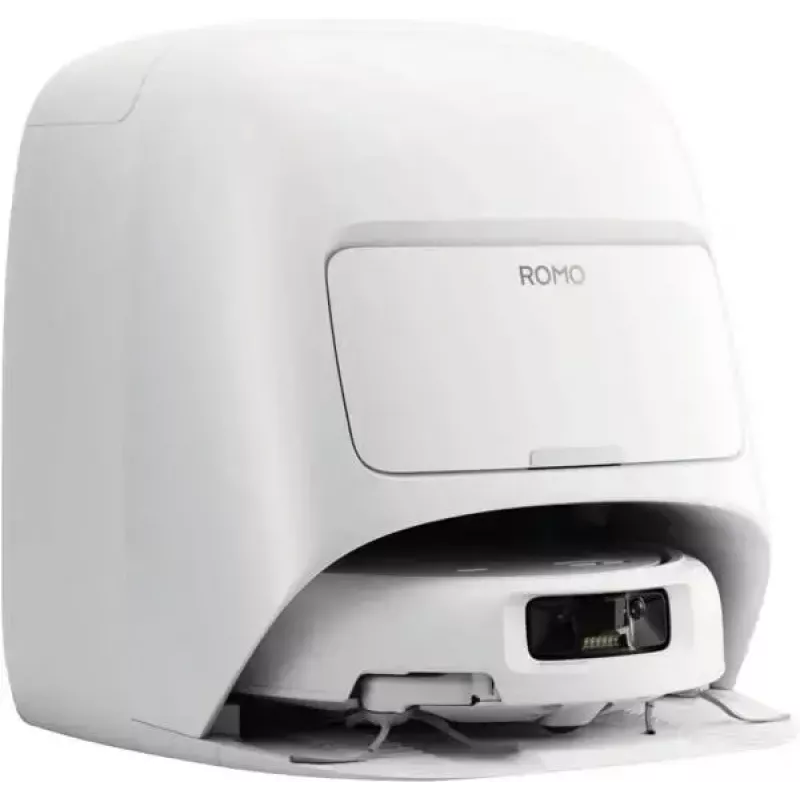 Robotinis dulkių siurblys ir šluostė DJI ROMO S (vandens talpyklų versija) balta, 4,4 kg, 0,26 L dulkėms, 4 L švaraus / 3,2 L nešvaraus vandens talpyklos, 5000 mAh