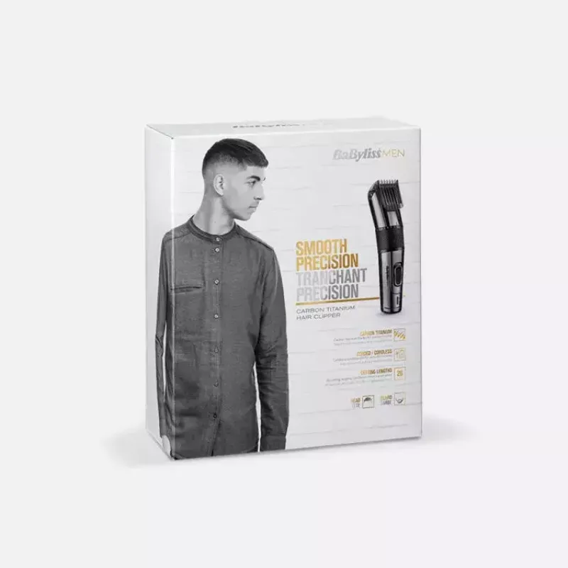 Plaukų kirpimo mašinėlė BaByliss Carbon Titanium Black 26, 0,5 mm – 2,5 cm