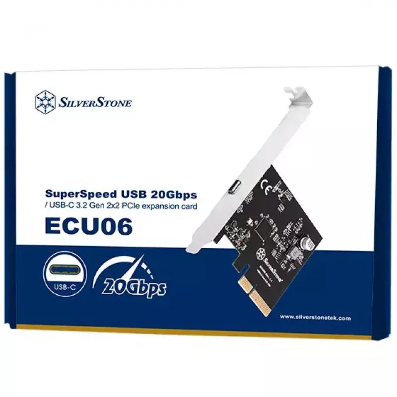 Silverstone ECU06 Vidinė USB 3.2 Gen 2 PCIe adapterio plokštė (žemo profilio)