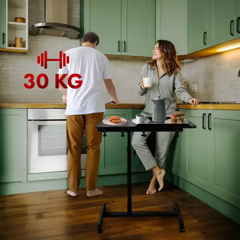 Nešiojamas reguliuojamo aukščio stovas MACLEAN MC-121 B – reguliuojamas aukštis, pasvirimas, ratukai, 30 kg apkrova, juoda