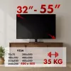 TV stovas MACLEAN MC-132, 32–55 col., iki 35 kg, 20° pasukimas, VESA 75x75–400x400