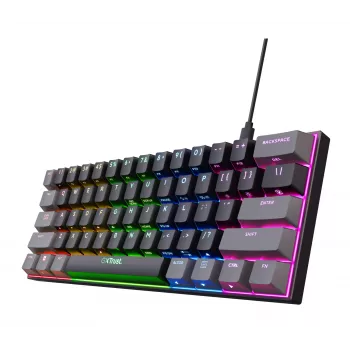 Trust GXT 867 Acira klaviatūra žaidimams USB 60% mechaninė QWERTY juoda
