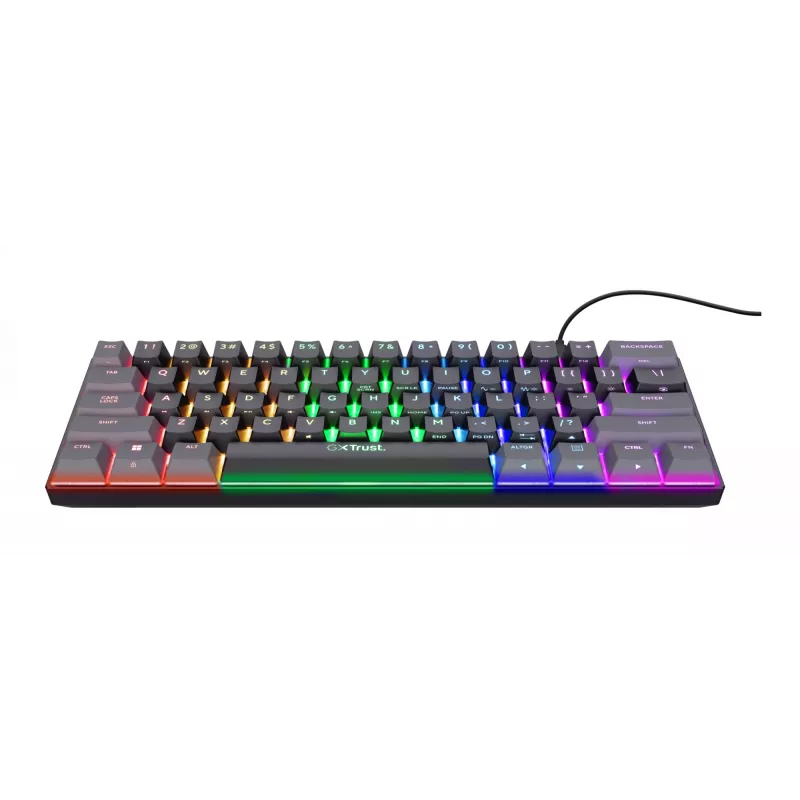Trust GXT 867 Acira klaviatūra žaidimams USB 60% mechaninė QWERTY juoda