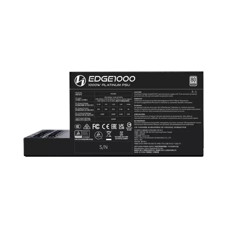Maitinimo blokas Lian Li EG1000 1000 W SFX 20 kontaktų ATX 80 PLUS Gold juodas