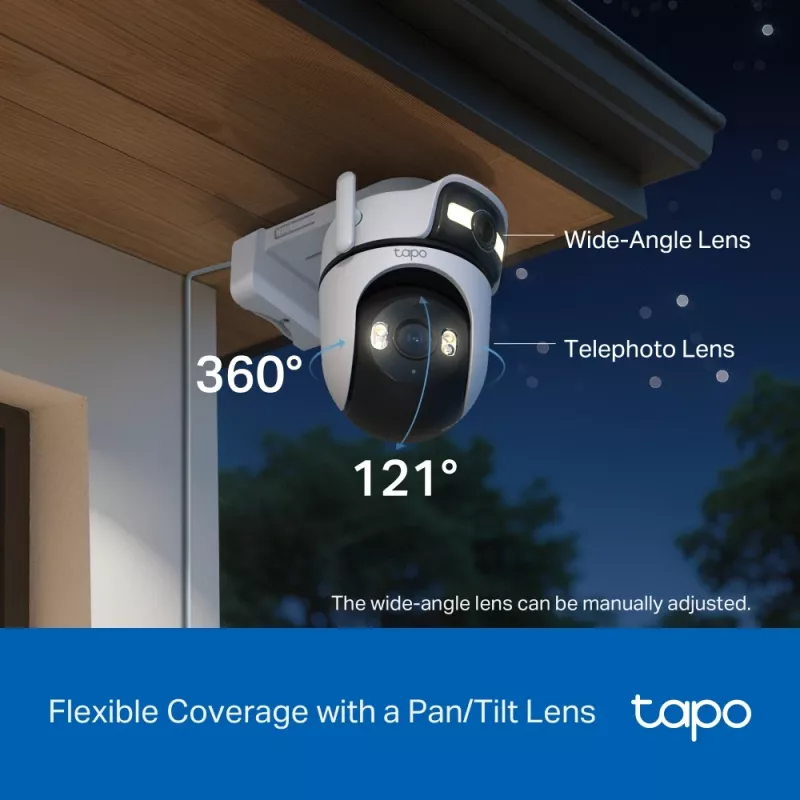 TP-Link Tapo C545D lauko dviejų objektyvų apsaugos kamera su PTZ