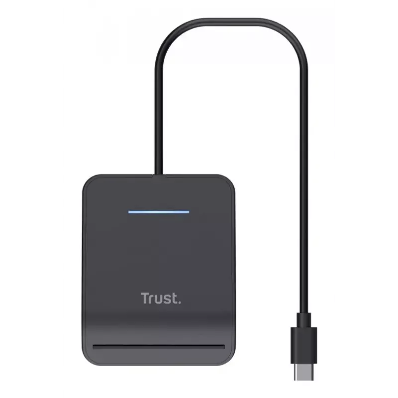 Trust Primo išmanusis kortelių skaitytuvas, vidinis, USB, USB Type-C, juodas