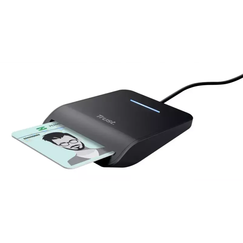 Trust Primo išmanusis kortelių skaitytuvas, vidinis, USB, USB Type-C, juodas