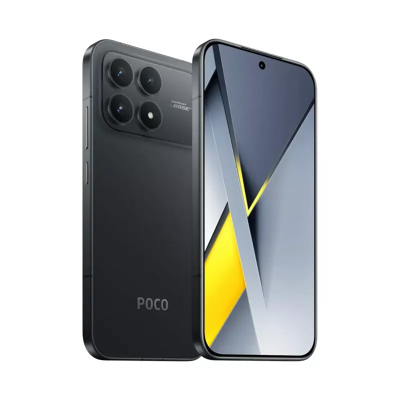 Išmanusis telefonas POCO F8 Pro — 6,59 colio (16,7 cm) 2510×1156, Qualcomm Snapdragon 8 Elite 3,53 GHz, 12 GB RAM, 512 GB, 50 MP triguba, 6210 mAh, Dual SIM, IP68, Juodas